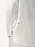 DNA Aloe Linen Mandarin Collar Long Sleeve Shirt Off White (2)