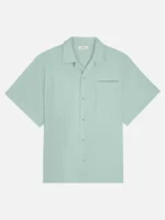 Pangaia DNA Aloe Linen Camp Collar Shirts Eucalyptus Blue (1)