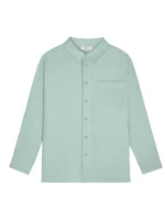 Pangaia DNA Aloe Linen Collared Long Sleeve Shirts Eucalyptus Blue (4)