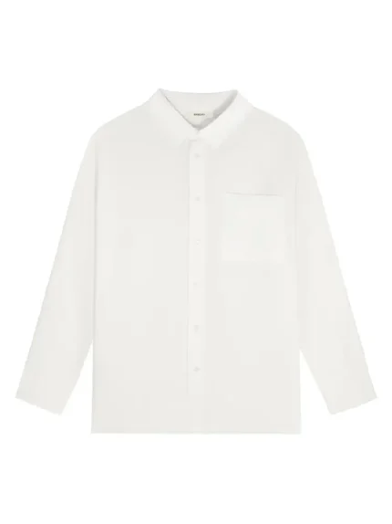 Pangaia DNA Aloe Linen Collared Long Sleeve Shirts Off White (1)